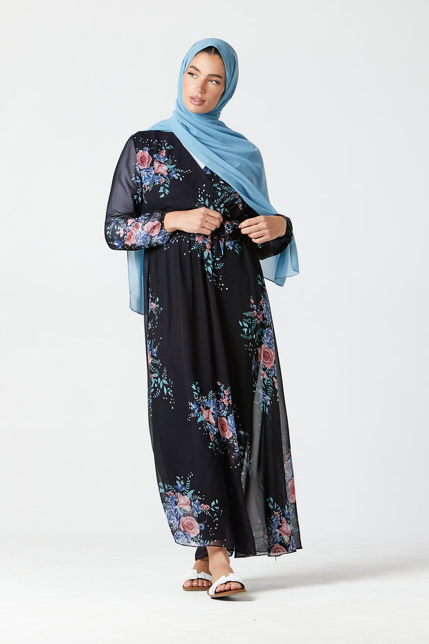 Navy Floral Dress