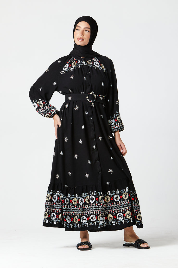 Black Floral Maxi Dress