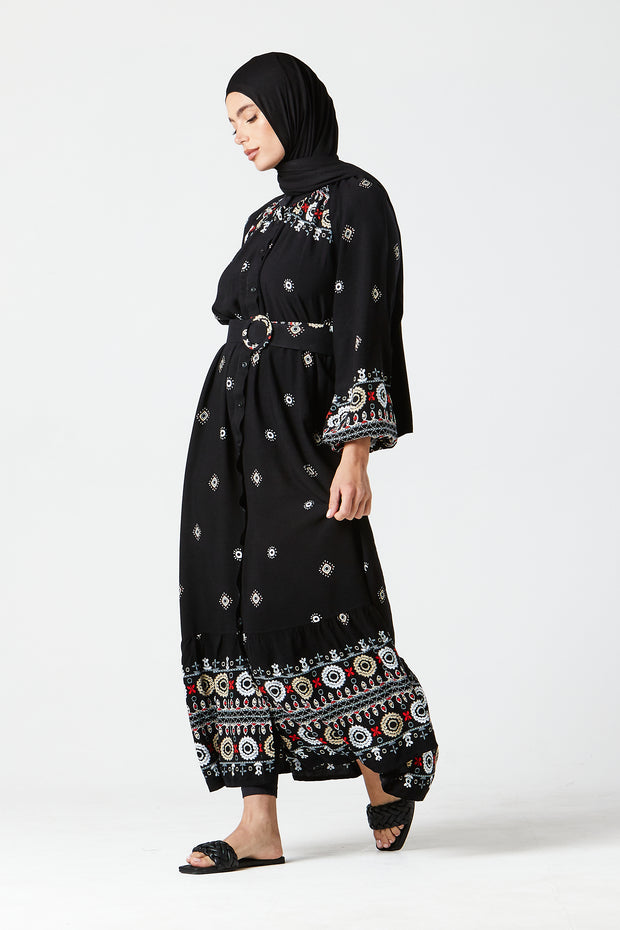 Black Floral Maxi Dress