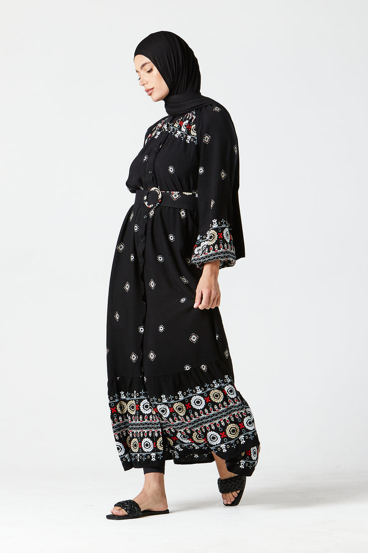 Black Floral Maxi Dress