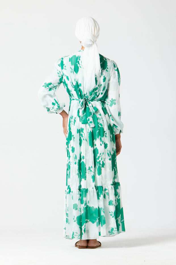 Green Pleated Maxi