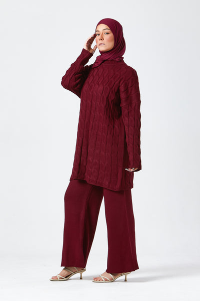 Burgundy Knit Co-ord Set