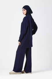 Navy Ribbed Knit Co-ord Set