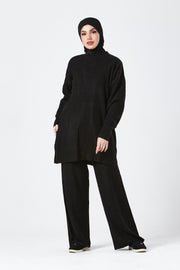 Black Ribbed Knit Co-ord Set