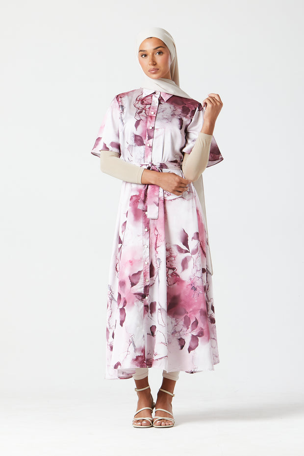 Rose Marble Midi Dress