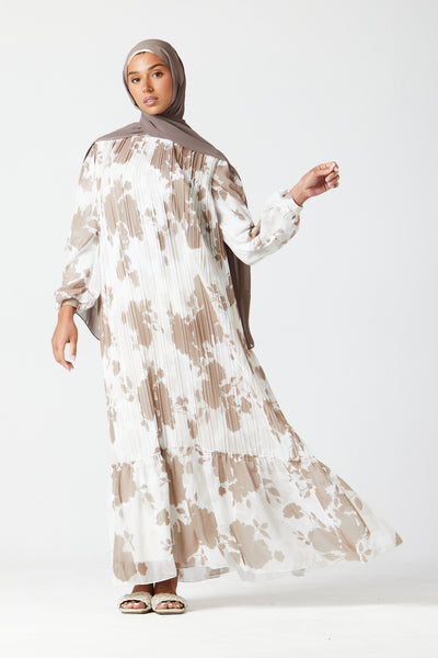 Taupe Pleated Maxi