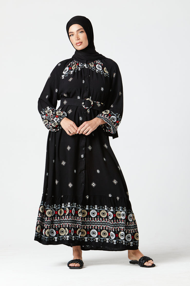 Black Floral Maxi Dress