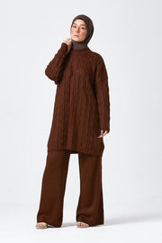 Brown Knit Co-ord Set