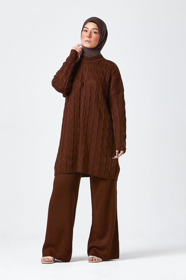 Brown Knit Co-ord Set