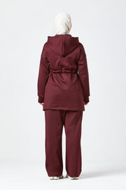 Burgundy Urban Modest Hoodie Set
