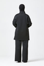 Black Funnel Neck Modest Two Piece Set