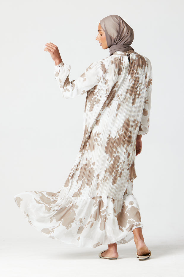 Taupe Pleated Maxi