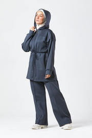 Charcoal Grey Urban Modest Hoodie Set