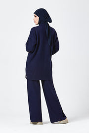 Navy Ribbed Knit Co-ord Set