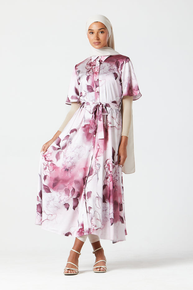 Rose Marble Midi Dress