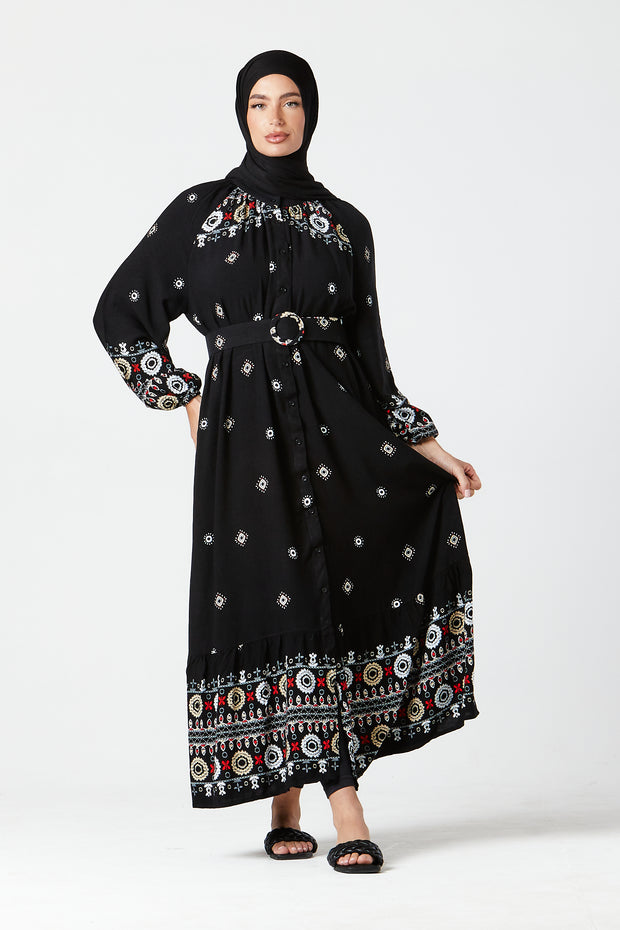 Black Floral Maxi Dress