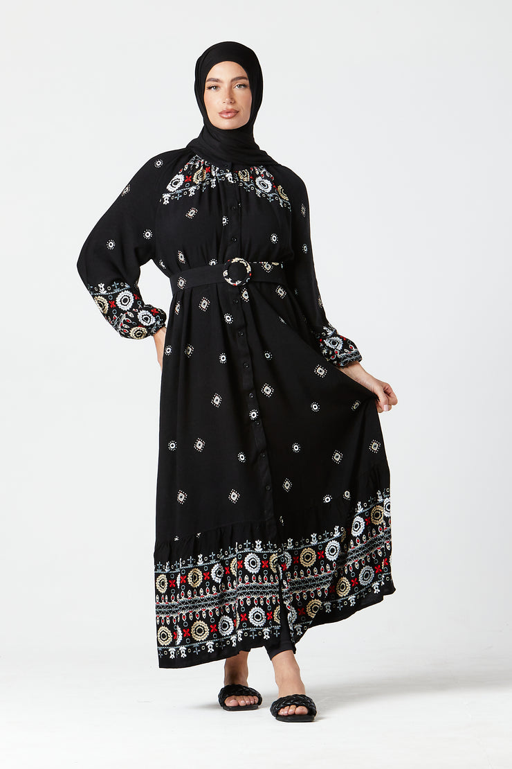 Black Floral Maxi Dress