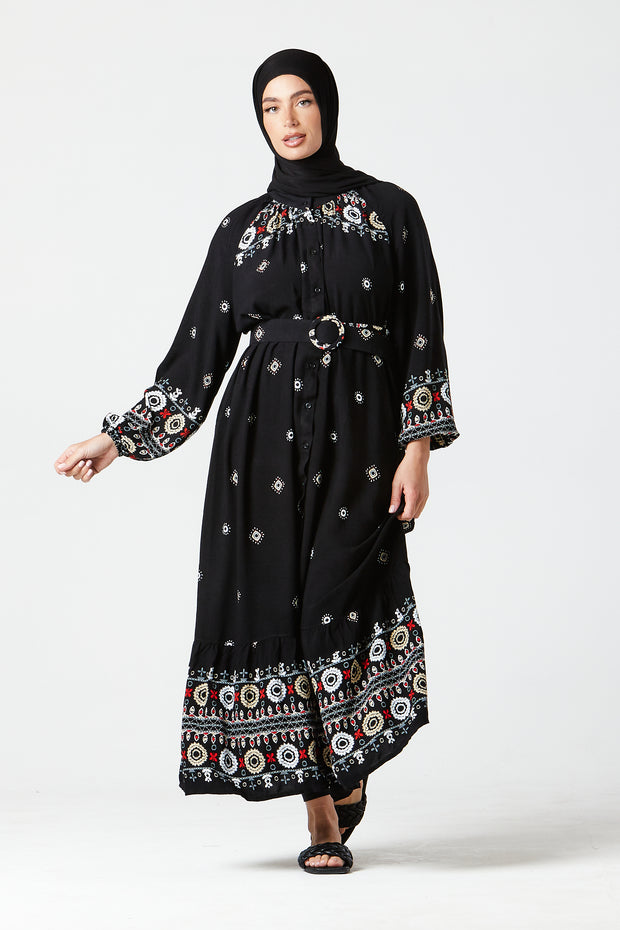 Black Floral Maxi Dress