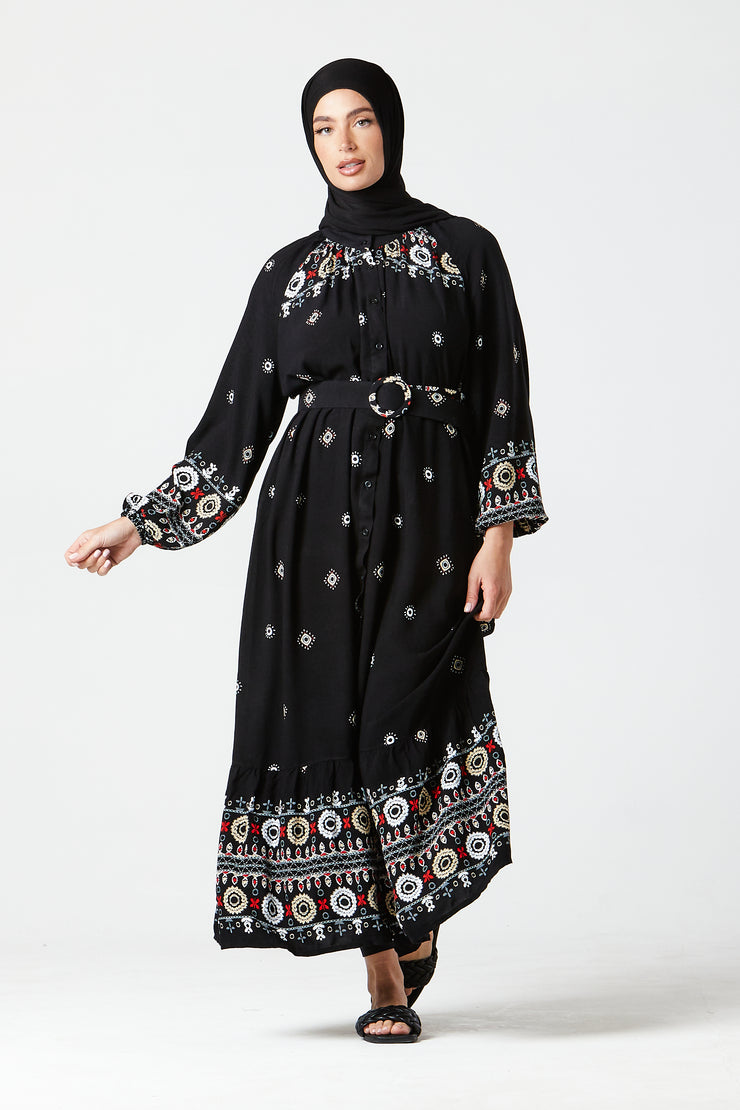 Black Floral Maxi Dress