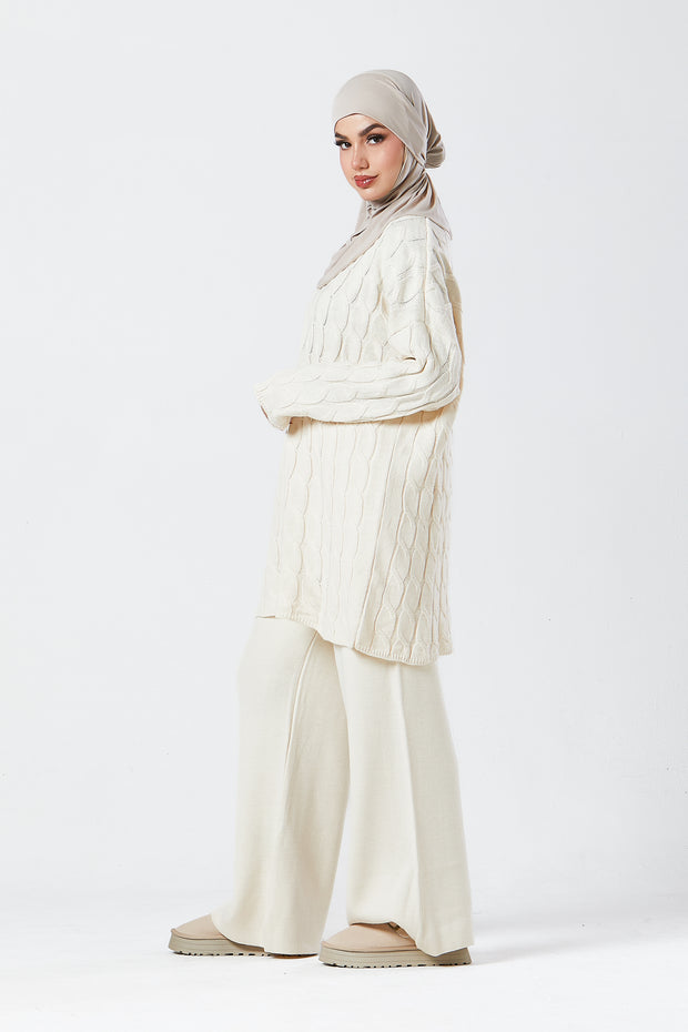 Cream Knit Co-ord Set