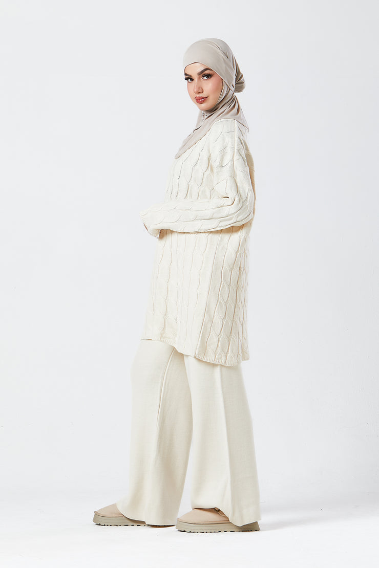Cream Knit Co-ord Set