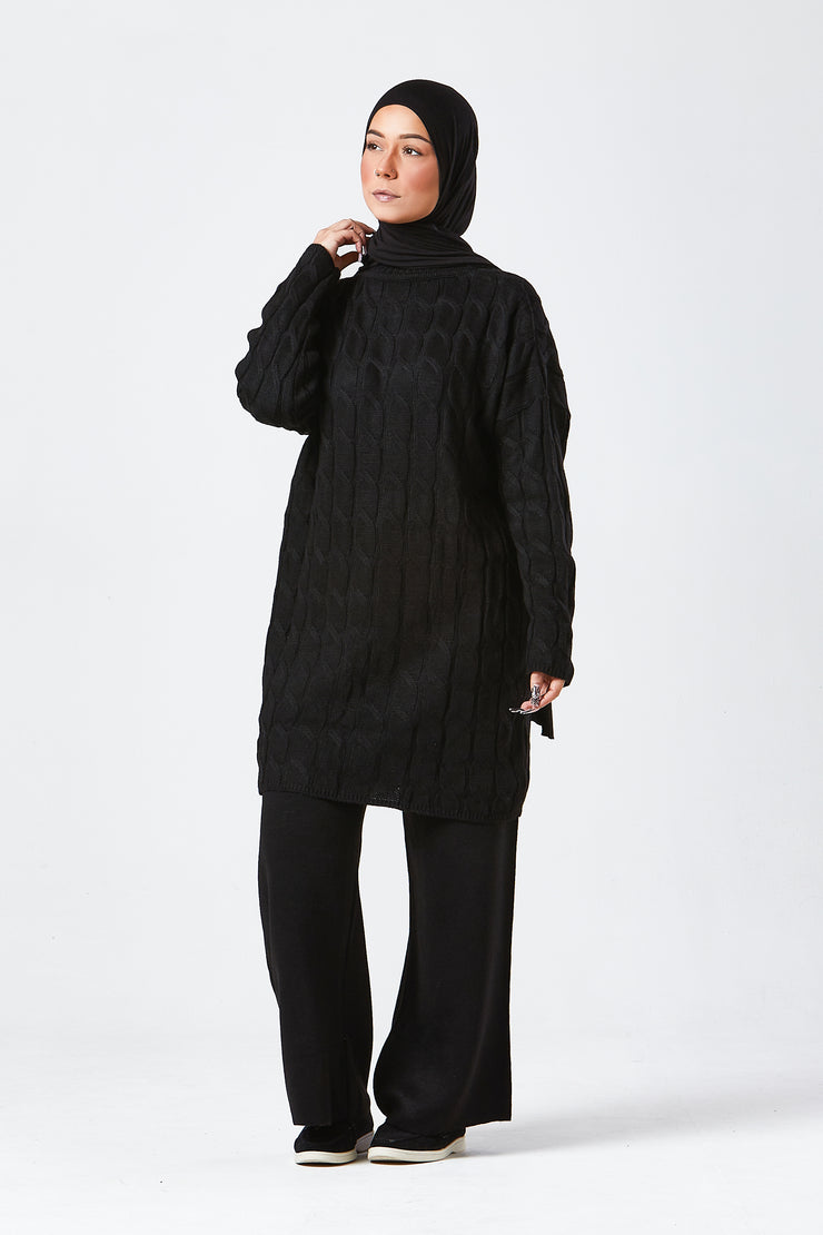 Black Knit Co-ord Set