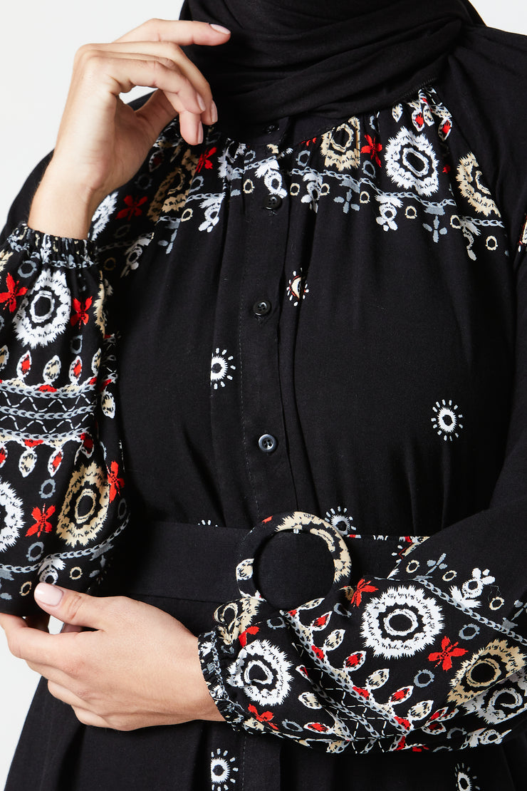 Black Floral Maxi Dress