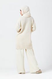 Cream Textured Knit Co-ord Set