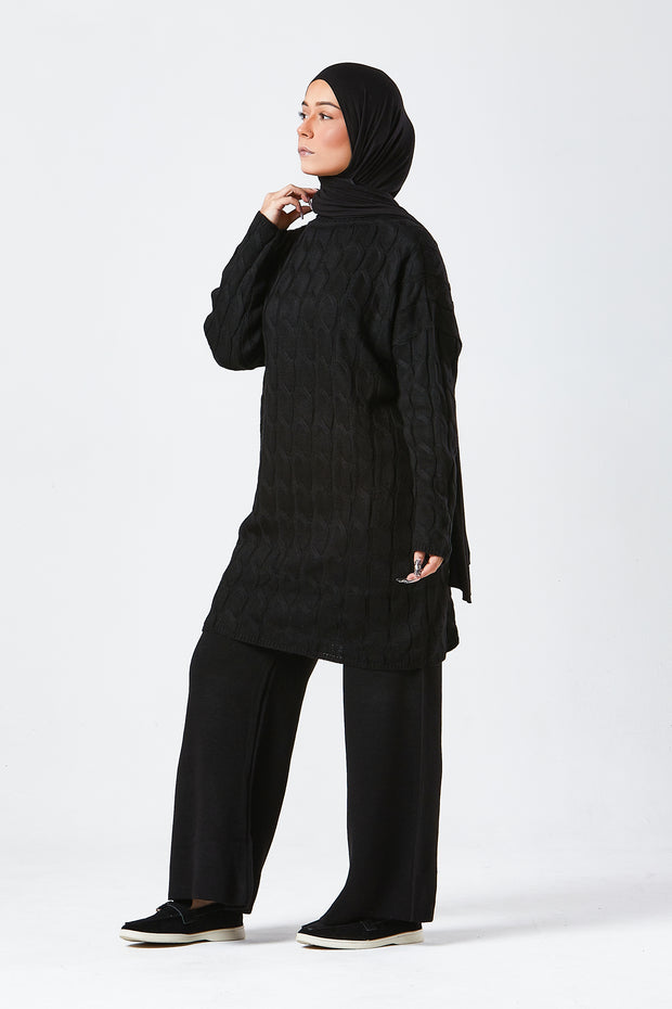 Black Knit Co-ord Set