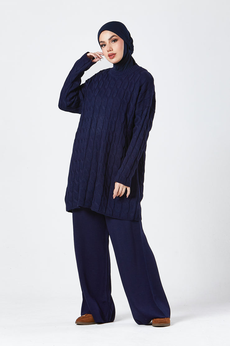 Navy Knit Co-ord Set