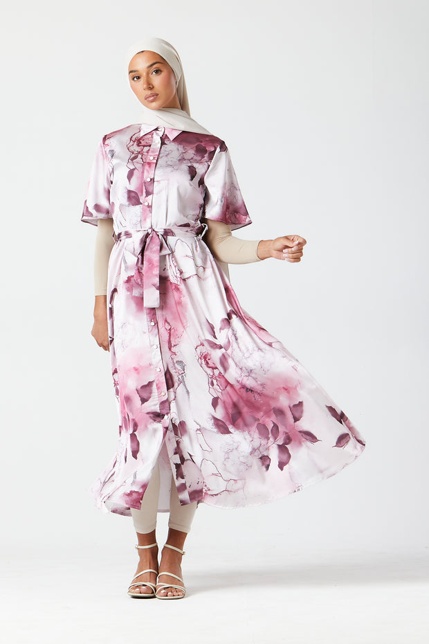 Rose Marble Midi Dress