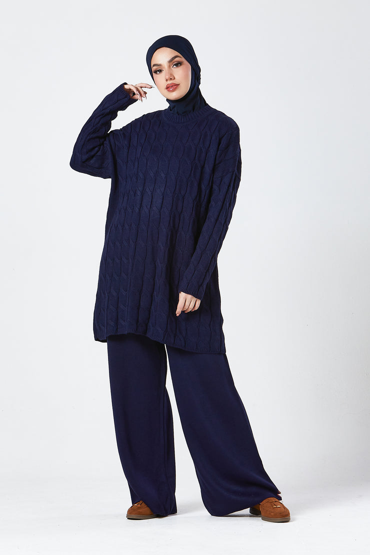 Navy Knit Co-ord Set