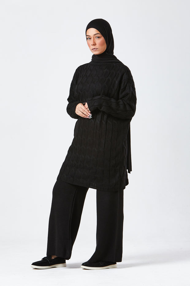 Black Knit Co-ord Set