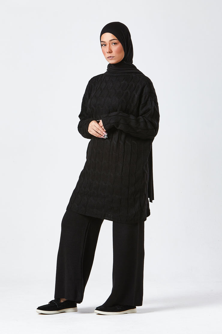 Black Knit Co-ord Set