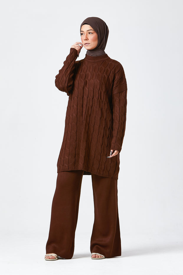 Brown Knit Co-ord Set