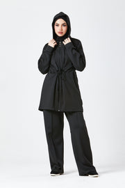 Black Urban Modest Hoodie Set