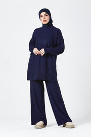 Navy Ribbed Knit Co-ord Set
