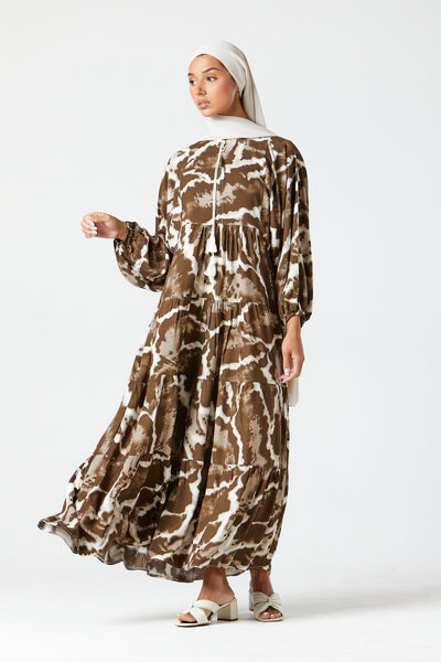 Brown Tiered Dress