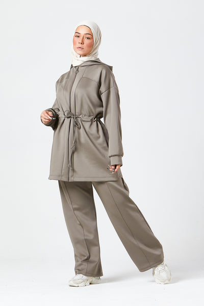 Mocha Urban Modest Hoodie Set