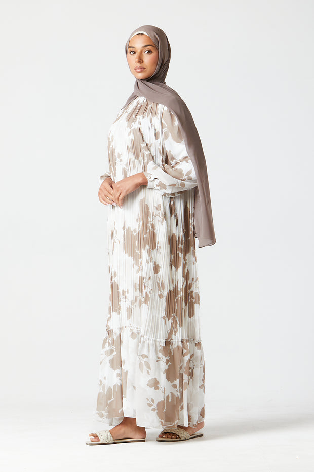 Taupe Pleated Maxi