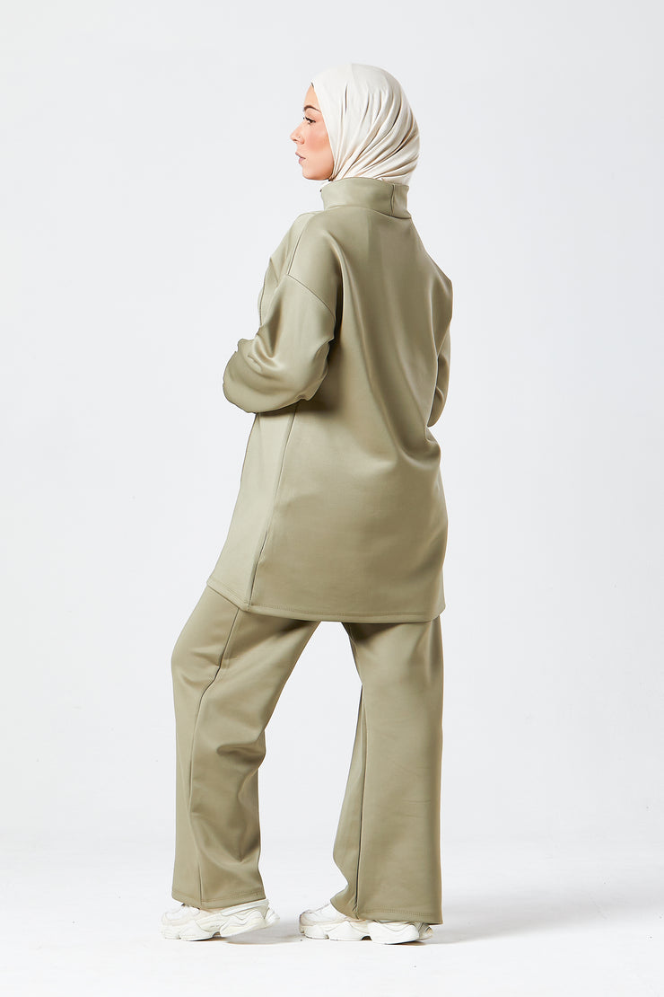 Sage Funnel Neck Modest Two Piece Set