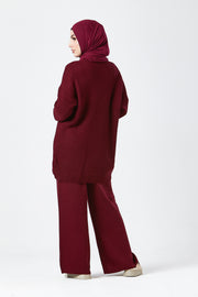 Burgundy Textured Knit Co-ord Set