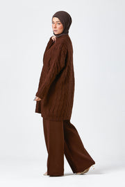 Brown Knit Co-ord Set