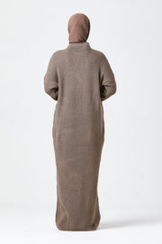 Mocha Textured Knit Maxi Dress