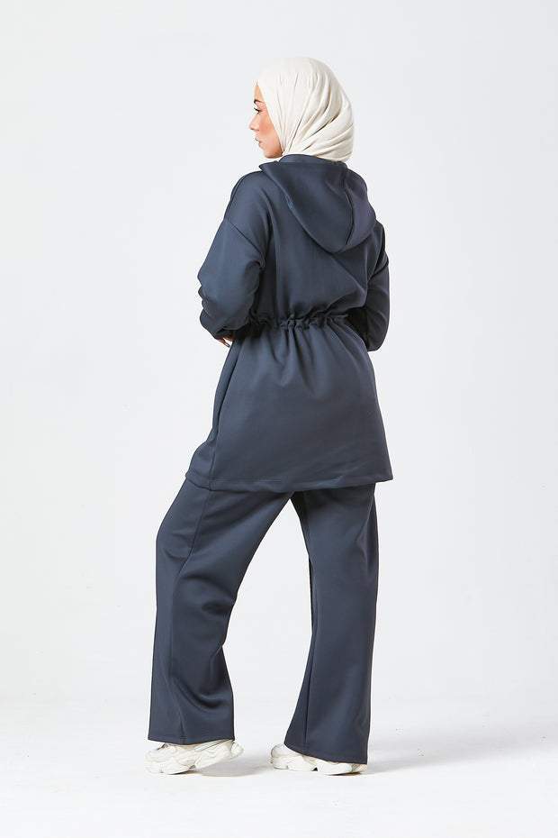 Charcoal Grey Urban Modest Hoodie Set