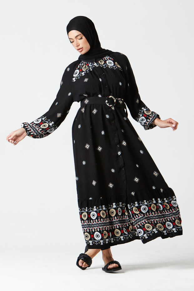 Black Floral Maxi Dress