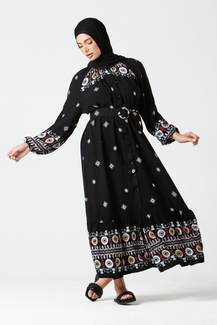 Black Floral Maxi Dress