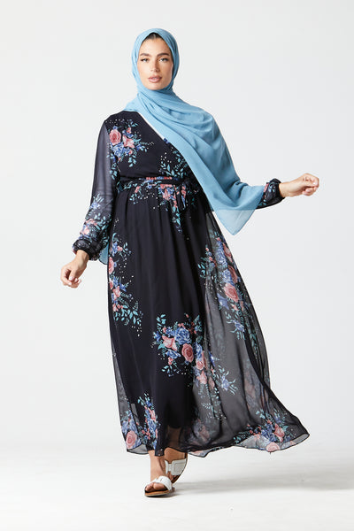 Navy Floral Dress