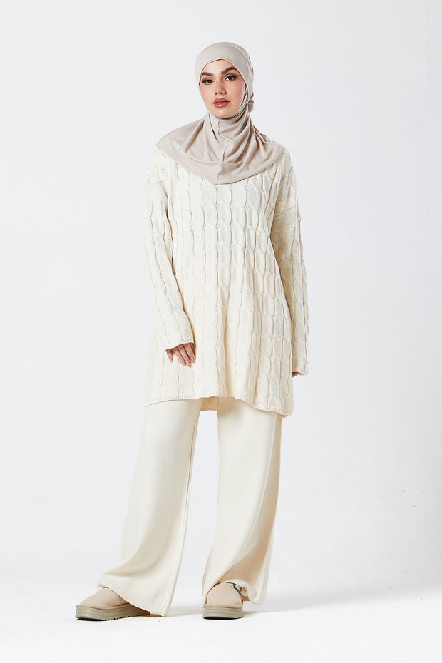 Cream Knit Co-ord Set