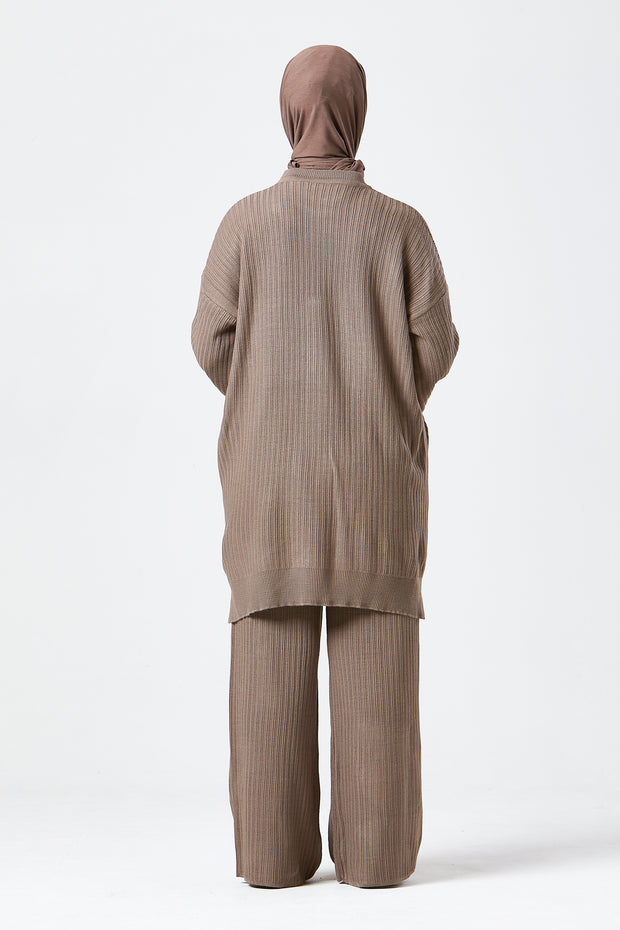 Mocha Ribbed Knit Co-ord Set